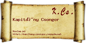 Kapitány Csongor névjegykártya