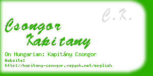 csongor kapitany business card