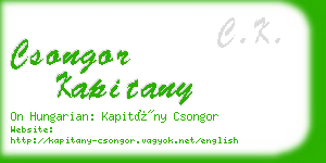 csongor kapitany business card